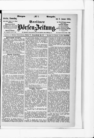 Berliner Börsen-Zeitung vom 03.01.1884