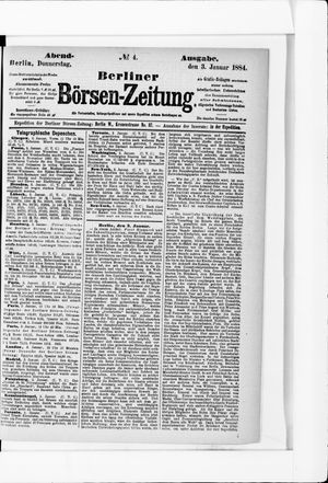 Berliner Börsen-Zeitung vom 03.01.1884