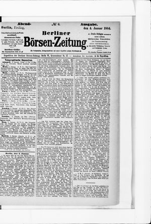 Berliner Börsen-Zeitung vom 04.01.1884