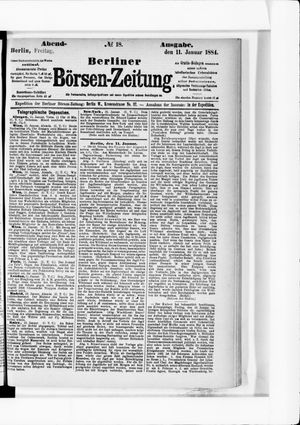 Berliner Börsen-Zeitung vom 11.01.1884