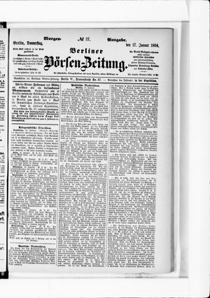 Berliner Börsen-Zeitung vom 17.01.1884