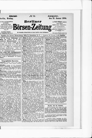 Berliner Börsen-Zeitung on Jan 21, 1884