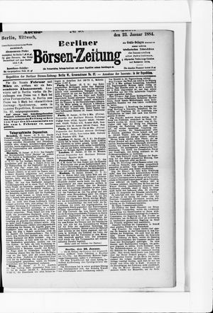 Berliner Börsen-Zeitung vom 23.01.1884
