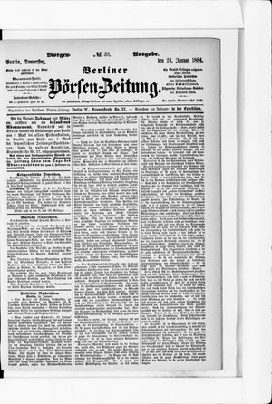 Berliner Börsen-Zeitung on Jan 24, 1884