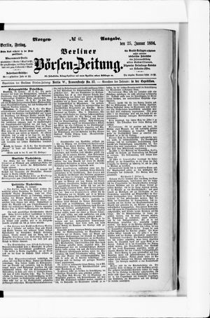 Berliner Börsen-Zeitung on Jan 25, 1884