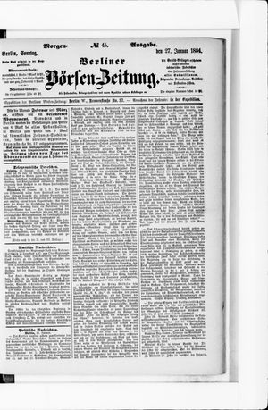 Berliner Börsen-Zeitung on Jan 27, 1884