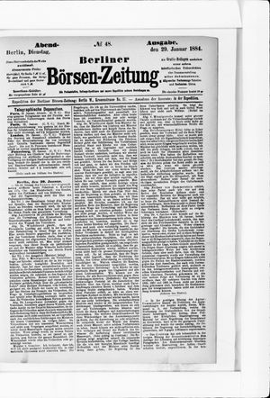 Berliner Börsen-Zeitung vom 29.01.1884