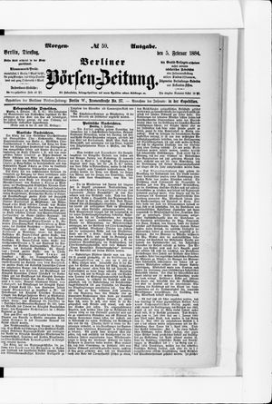 Berliner Börsen-Zeitung vom 05.02.1884