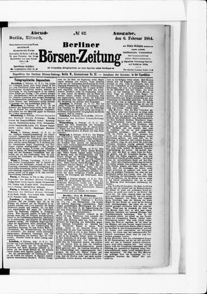 Berliner Börsen-Zeitung vom 06.02.1884