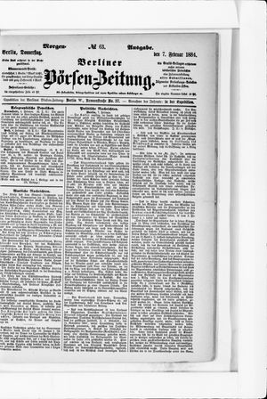 Berliner Börsen-Zeitung vom 07.02.1884