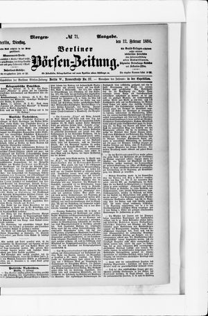 Berliner Börsen-Zeitung on Feb 12, 1884