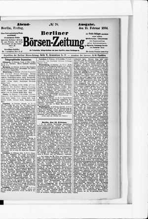 Berliner Börsen-Zeitung vom 15.02.1884