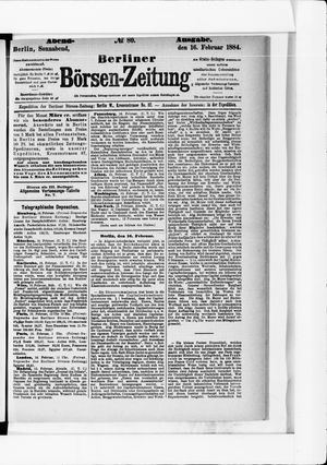 Berliner Börsen-Zeitung on Feb 16, 1884