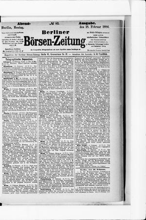 Berliner Börsen-Zeitung vom 18.02.1884