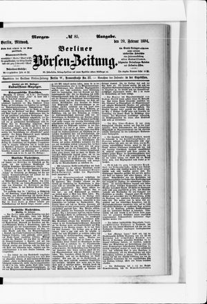Berliner Börsen-Zeitung vom 20.02.1884
