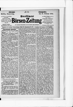 Berliner Börsen-Zeitung on Feb 21, 1884