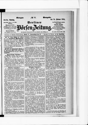Berliner Börsen-Zeitung vom 24.02.1884