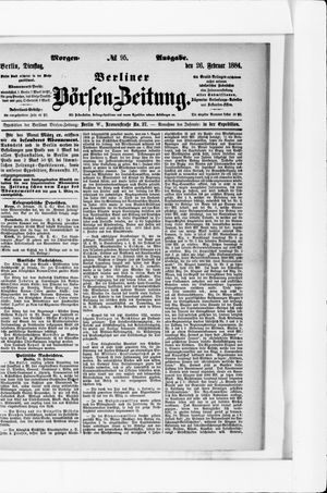 Berliner Börsen-Zeitung vom 26.02.1884