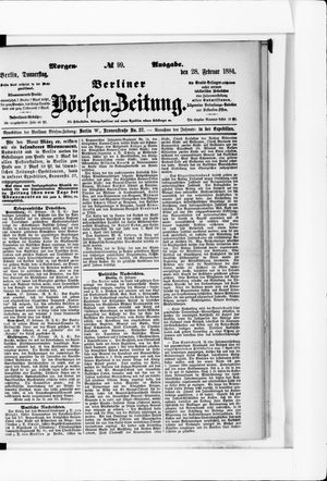 Berliner Börsen-Zeitung vom 28.02.1884