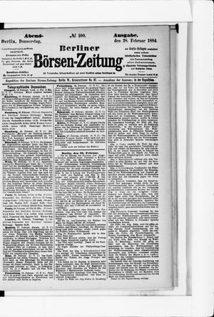 Berliner Börsen-Zeitung vom 28.02.1884