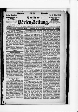 Berliner Börsen-Zeitung on Mar 1, 1884