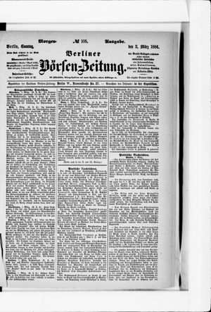 Berliner Börsen-Zeitung vom 02.03.1884