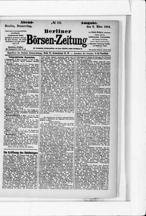 Berliner Börsen-Zeitung vom 06.03.1884
