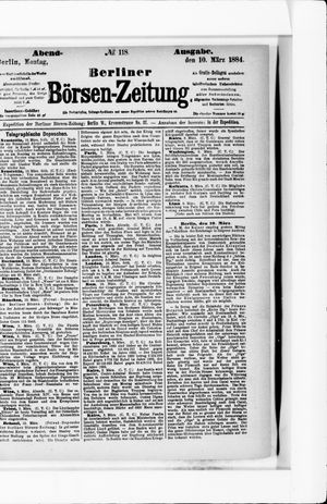 Berliner Börsen-Zeitung on Mar 10, 1884