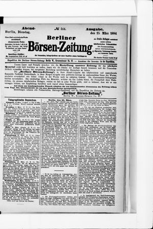 Berliner Börsen-Zeitung vom 25.03.1884