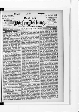 Berliner Börsen-Zeitung on Apr 10, 1884