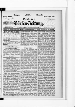 Berliner Börsen-Zeitung vom 16.04.1884