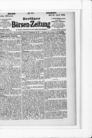 Berliner Börsen-Zeitung vom 16.04.1884