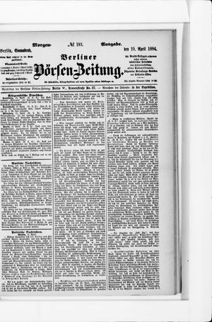 Berliner Börsen-Zeitung vom 19.04.1884