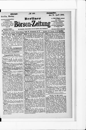 Berliner Börsen-Zeitung vom 21.04.1884