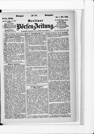 Berliner Börsen-Zeitung vom 02.05.1884