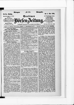 Berliner Börsen-Zeitung on May 4, 1884