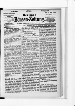 Berliner Börsen-Zeitung vom 06.05.1884