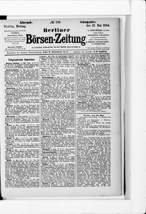 Berliner Börsen-Zeitung vom 12.05.1884