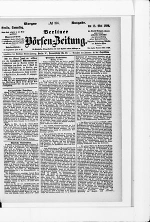 Berliner Börsen-Zeitung vom 15.05.1884