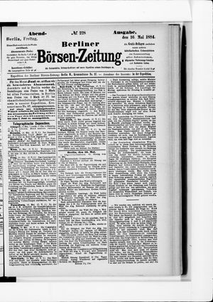 Berliner Börsen-Zeitung on May 16, 1884