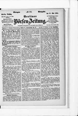 Berliner Börsen-Zeitung vom 20.05.1884