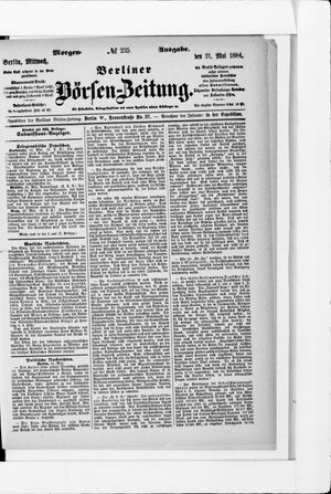 Berliner Börsen-Zeitung on May 21, 1884