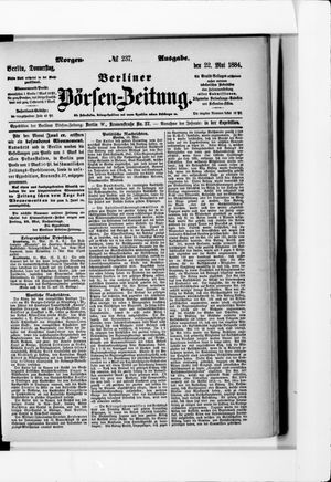 Berliner Börsen-Zeitung vom 22.05.1884
