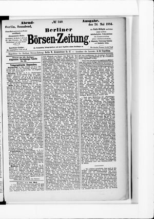 Berliner Börsen-Zeitung vom 24.05.1884