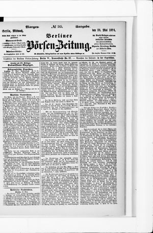 Berliner Börsen-Zeitung on May 28, 1884