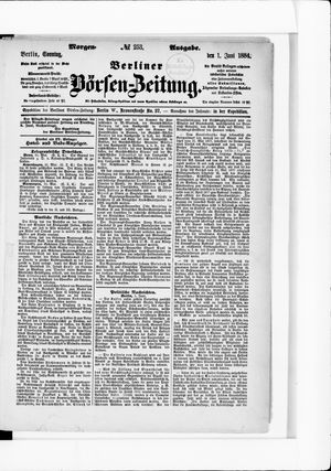 Berliner Börsen-Zeitung vom 01.06.1884