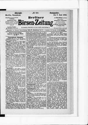 Berliner Börsen-Zeitung vom 07.06.1884
