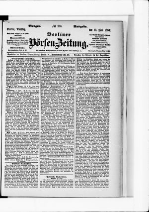 Berliner Börsen-Zeitung vom 10.06.1884