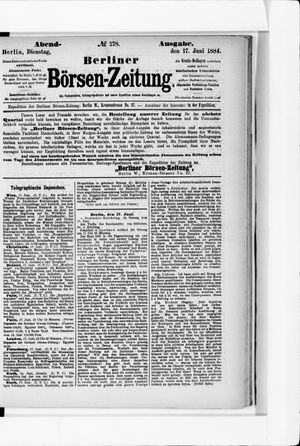 Berliner Börsen-Zeitung vom 17.06.1884