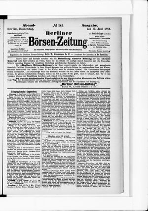 Berliner Börsen-Zeitung on Jun 19, 1884